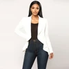 2018 Fashion Women Winter Office White Blazers Cardigan Ruffle Coats