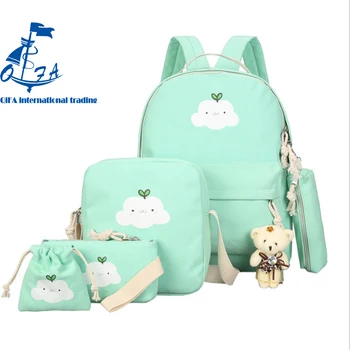 6pcs Set Backpack Women Canvas Laptop Travel Bookbags Age S 6pcs Set Backpack Women Canvas Laptop Travel Bookbags Age S School Bags