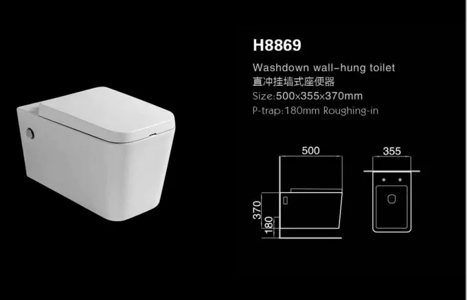 MWD  bathroom product high quality Chinese  wall hung washdown flush WC toilet H8869