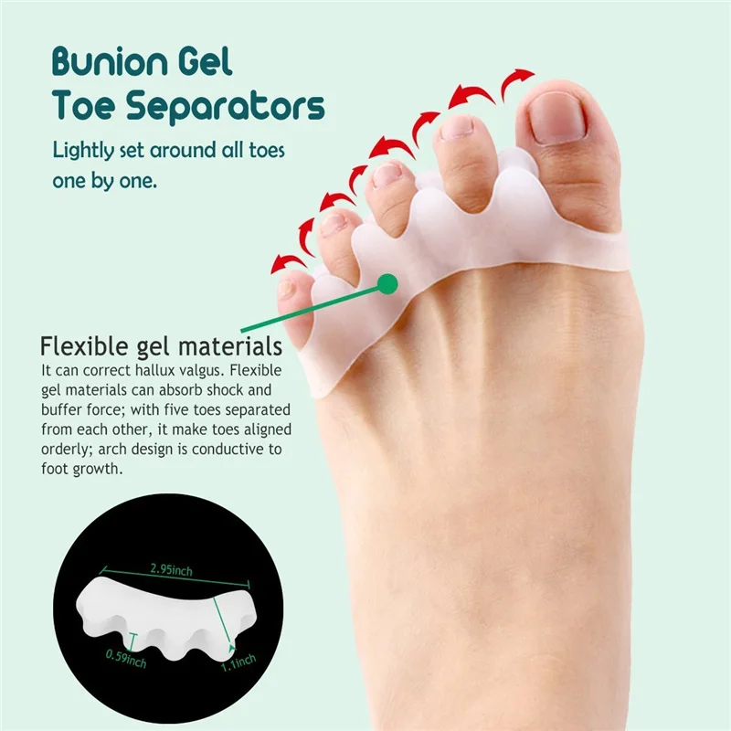 Amazon Hot Selling 9 Pcs Sebs Gel Bunion Relief Protector Sleeves Kit ...