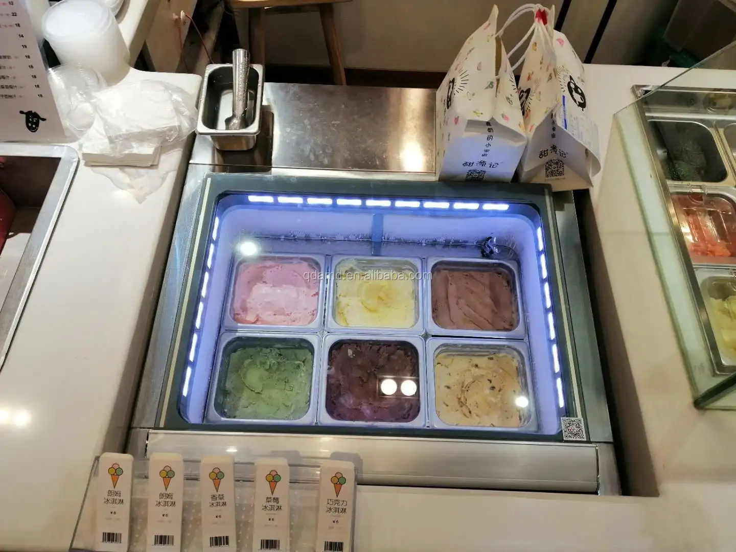 Counter Top Mini Gelato Display Freezer For Front Or Back Open Buy