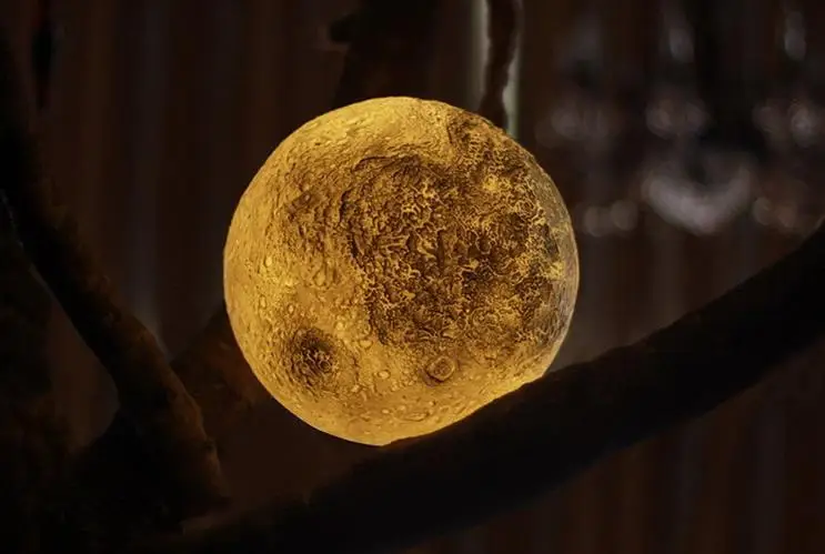 Wholesale price 3D Print Resin Moon light Touch Switch LED Glow Desk Moon Night Light Lamp