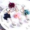 High quality rose flower rhinestone pendant keychain for bag pendant