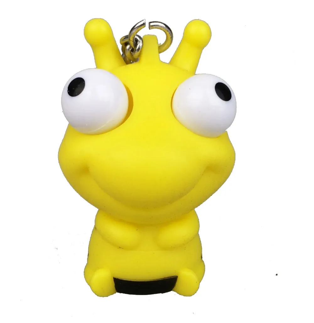 3d Squeeze Eyes Cow Rubber Keychains Custom Popeyed Animal Soft Pvc