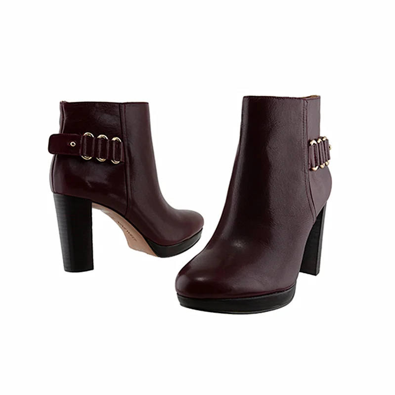 Handmade genuine leather manufacturer pumps women winter ankle boots