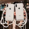 2019 New Factory Transparent Cell Phone Case With Lanyard Necklace Shoulder phone case necklace for iphone 6 7 8 plus x XR XS
