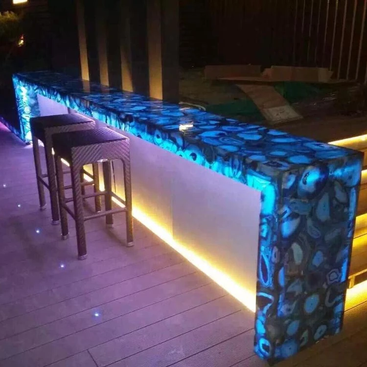 Semi Precious Stone Countertop Prefab Translucent Laminate Blue Semi Precious Stone Countertop Prefab