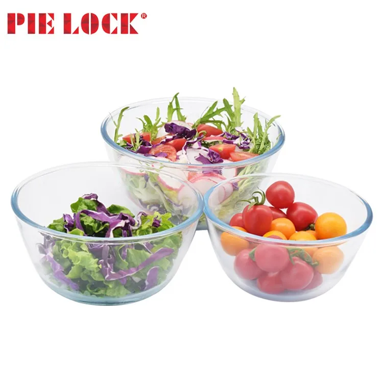 Glass Mixing Bowls Without Lids Set Stackable Glass Bowls 4 Piece Set For Cooking Prep Meals