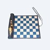 Hot selling blue leather roll up travel backgammon chess set