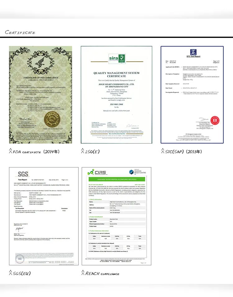 High Quality Perforated Pe Film Absorbent Pad For Meat,Seafood And