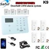 Saful K9 10 languages LCD Display PSTN Landline Wireless Home Security Alarm System House Burglar Intruder Alert Alarm
