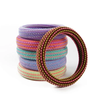 Seamless 8mm High Elastic Cotton Stretch Hair Ties Bands Rope Ponytail ...