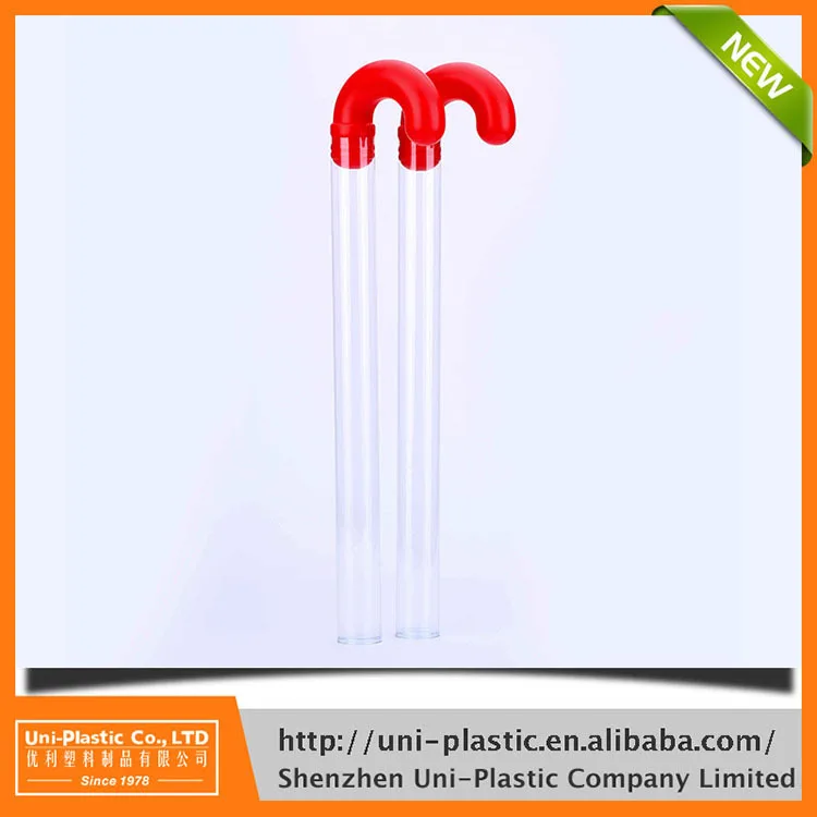 New Products Plastic Clear Tube Packaging Candy Cane Tube Custom Candy