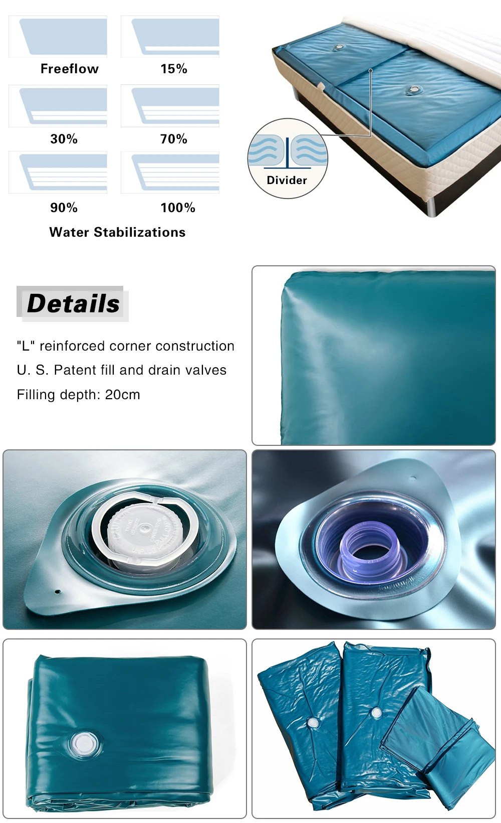 King /queen / Double Size Hardside Heated Mattress Pads Waterbed