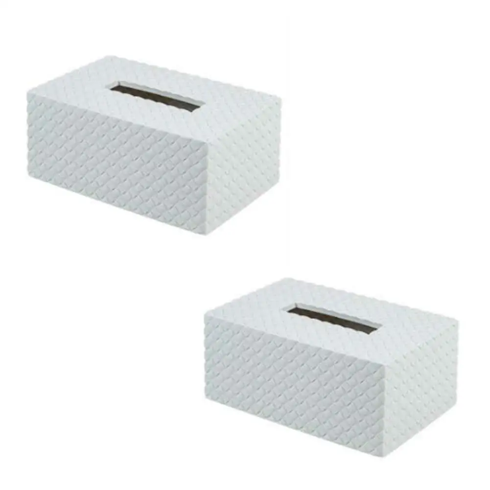ANQI Rectangular Plastic Napkin Tissue Holder Storage Box Facial Tissue Box Cover Holder Tissue Pumping Paper Case Dispenser 2PCS