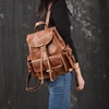 Dreamtop DTG079 daily use fashion drawstring book bags vintage leather backpack women
