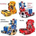 RC Transformation 4 electric Toys one key remote control Optimus prime children robot car action figures