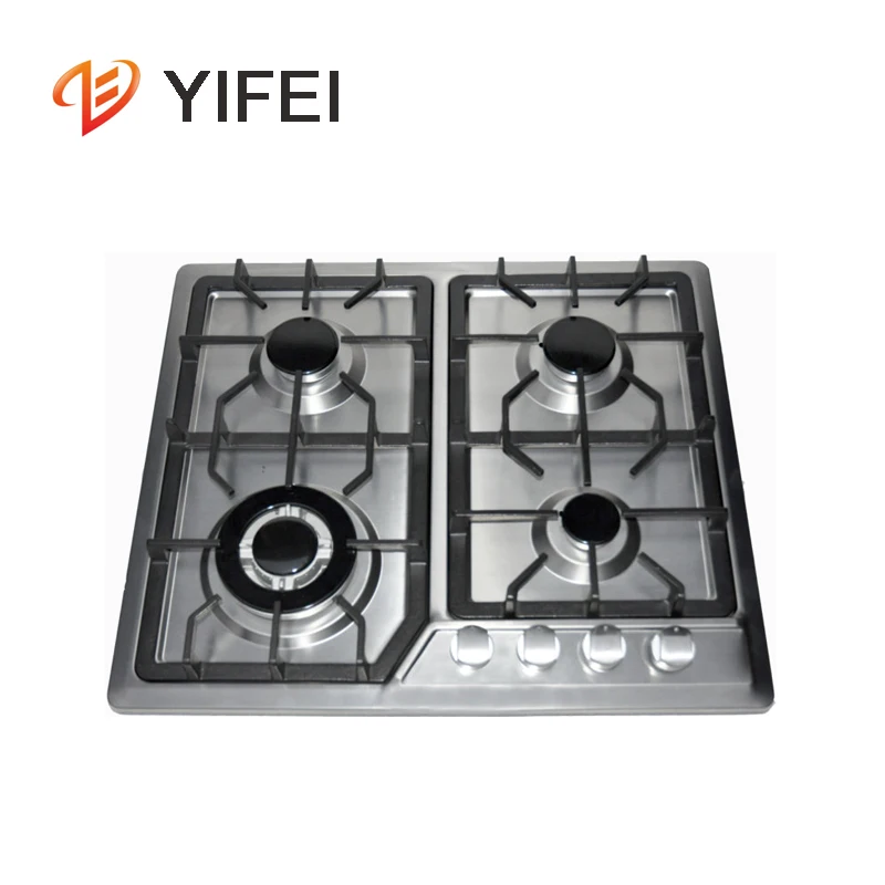 Popular stainless steel panel built in 4 burners gas cooker