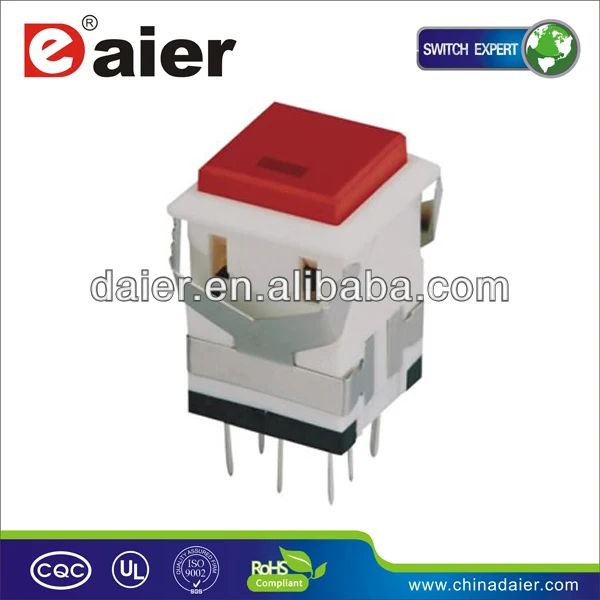 KD222 ON(ON) square LED push button switch, View square LED push