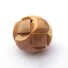 China customize wooden Luban IQ test 3D puzzle with football shape