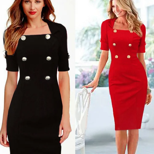 England Style Fashion New Design Double Row Of Buttons Ladies Dress ...