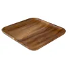 square polishing acacia wood chip and dip tray set