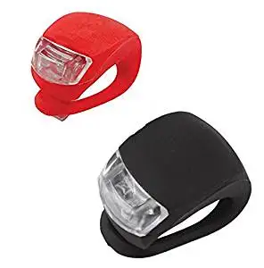 2 LED Lights Front/Back Waterproof Bike Lights Clip On LED Safety Lights (Red/Black)