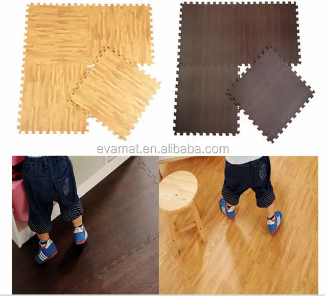 Non Toxic Fun Play Eva Foam Wood Grain Floor Mat With Edges Buy