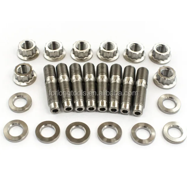 8 Pcs M8 1.25 Threaded Turbo Studs Kit Metal Alloy Manifold - View #4