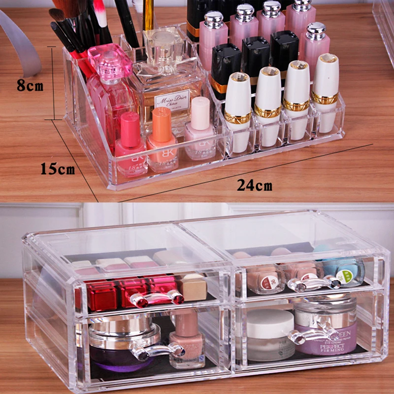 Wholesale Cheap 2 Sets Beauty Acrylic Makeup Storage,4 Drawer Clear