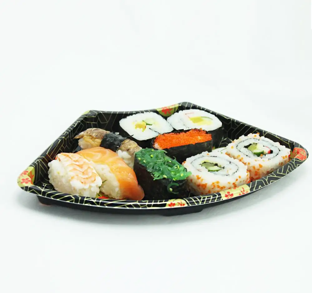 New Design Takeaway Fanshape Sushi Tray Hp08 Blister Sushi Container