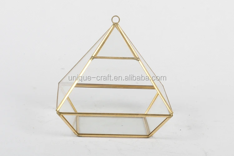 Air Plant Clear Glass Pot Hanging Square Pyramid Geometric Terrarium