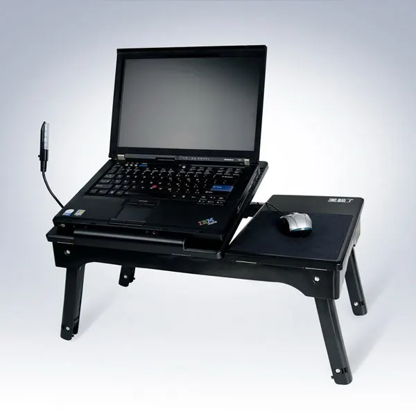 Abs Folding Multifunction Laptop Table With Fan And 3 0 Hub Ly