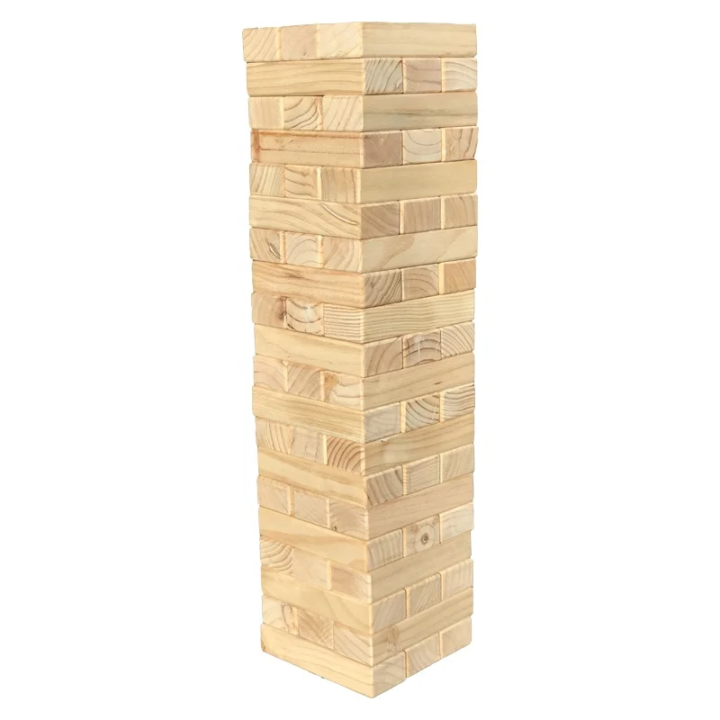 wooden tumbling tower 60 pieces giant building blocks for kids