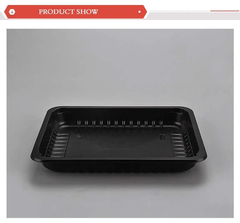 Customized Microwave Disposable Black Takeaway Pp Food Tray Plastic For