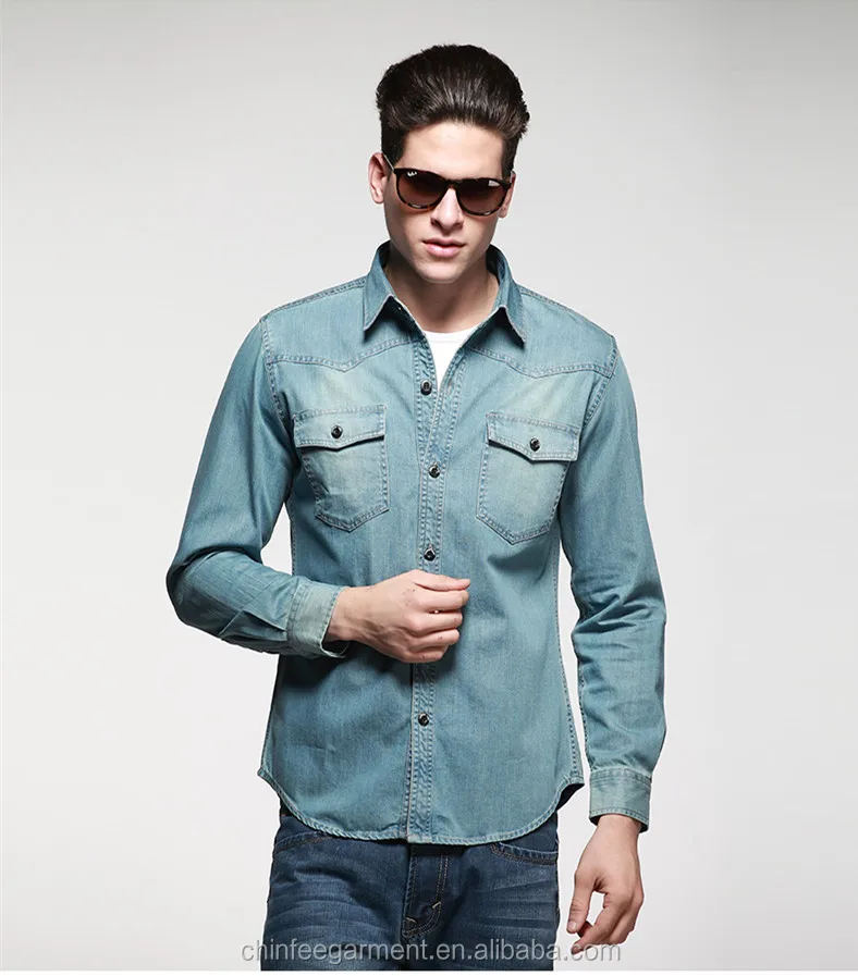 New Designer Men Wholesale Denim Shirts - Buy New Denim Shirt,Mens ...