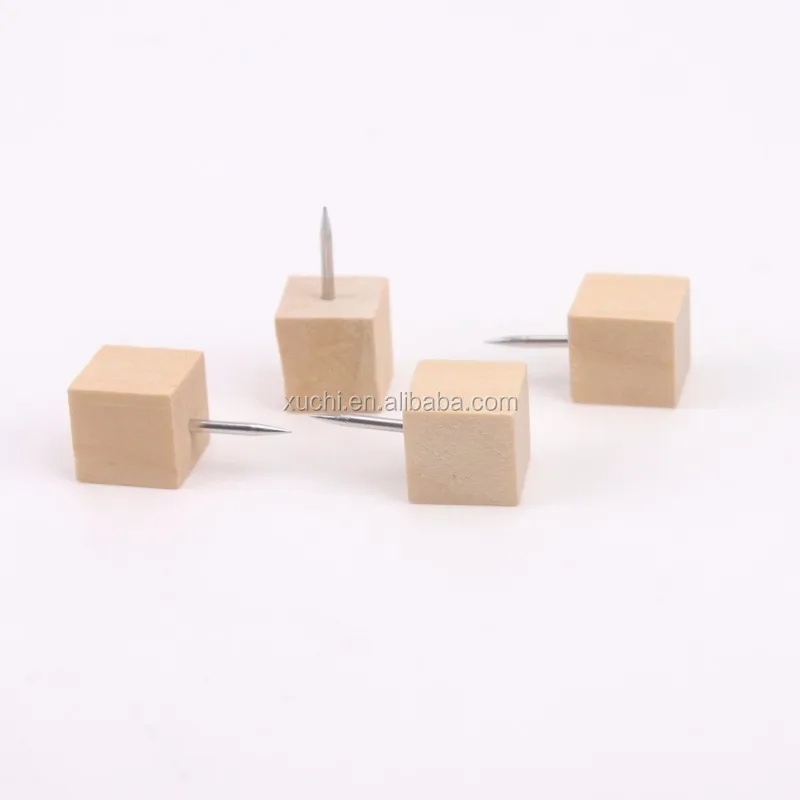 Novelty Square Cube Style Wood Head Push Pins Buy Push Pin,Head Pins
