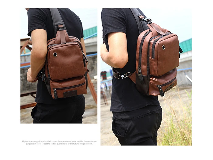 Street Travelling Outdoor Sports Chest Bag With Earphone Hole Large