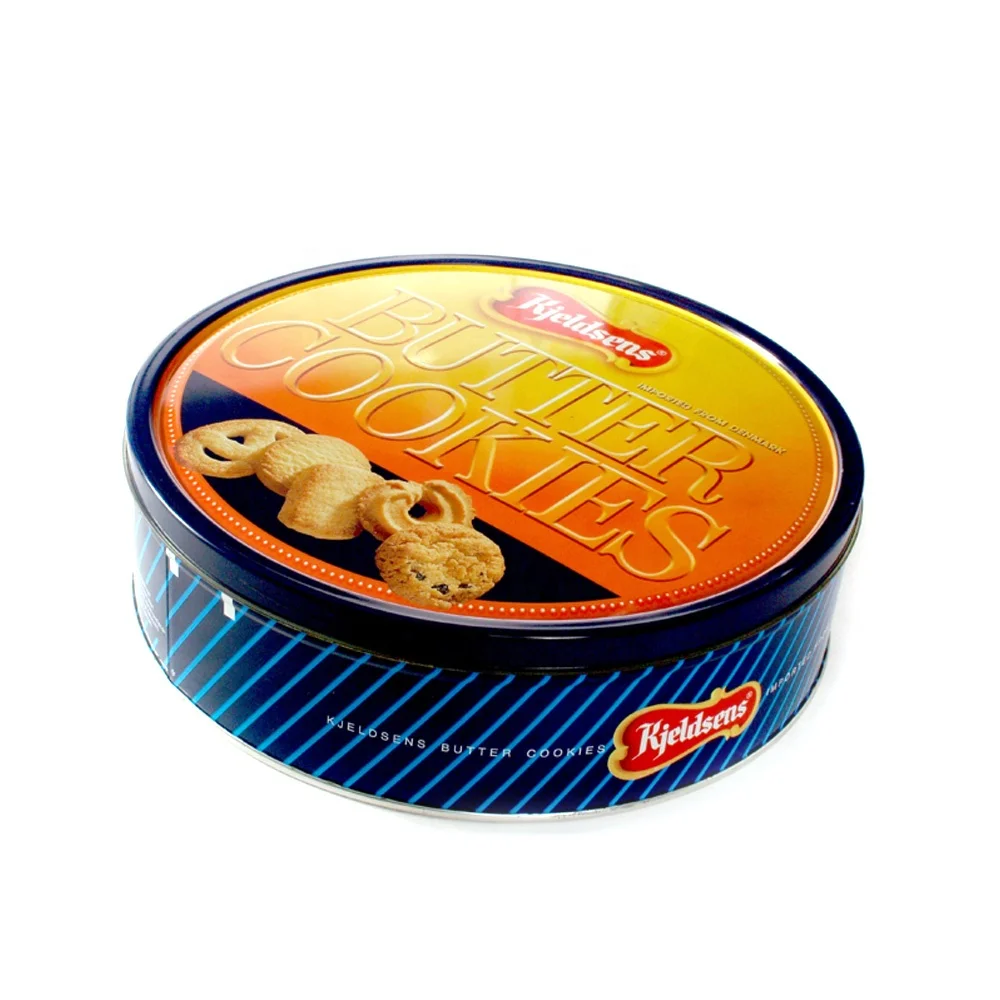 new design large size round cookie biscuit luxury tin moon cake