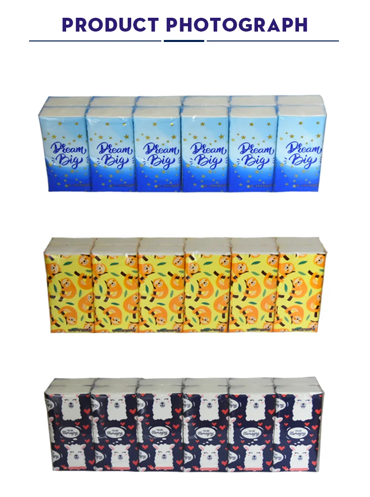 Top Quality Good Price Perfumed 3ply Custom Printing Handkerchief Paper Pocket Facial Tissue Wholesalers