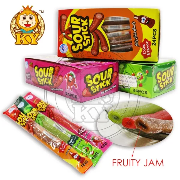 Sour Jelly Gummy Stick Filled With Sour Powder And Fruit Jam Buy Sour