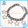 Fashion gunmetal plated die cut stars chunky chain necklace for women