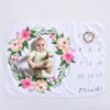 Newborn Baby Age Milestone Blankets Printed Baby monthly milestone blanket For baby shower party