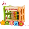 Early learning toy children shape sorting multifunction baby wooden activity cube for kids