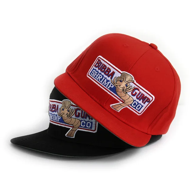 Adjustable, Black-Printing Baseball Cap Adjustable Bubba Shrimp Hat Forrest Gump Cap Embroidered Bend Brimmed Headwear