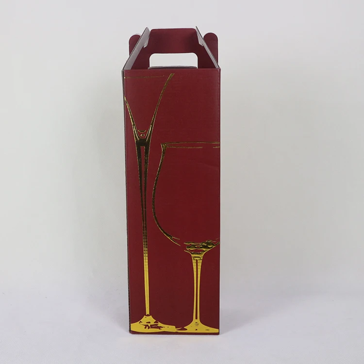 Custom Made Printed Corrugated 1 Bottle Cardboard Box Dividers Wine Box