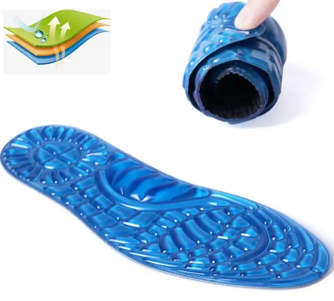 Cooling Gel Orthotic Arch Support Massaging Silicone Anti Slip Gel Soft Sport Insole Pad Foot