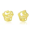 CZCITY Fashion Sterling Silver 925 Stud Earrings for Women Brushed Vivid Asymmetry Cake Shape Earring Fine Jewelry Birthday Gift