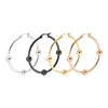 JOFO Fashion Simple Stainless Steel Round Metal Ball Beads Hoop Earrings Mixed Colors