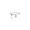 Top Quality Custom hang moon shape cz rings jewellery solid sterling silver ring handmade